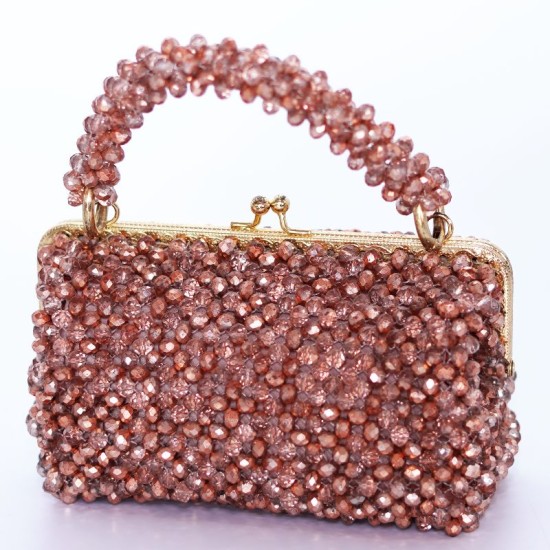 sac bronze en perles
