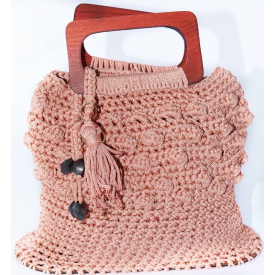 Sac crochet rose 